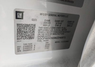 2021 Chevrolet Silverado 1500 2wd  Short Bed Custom, daño Frontal derecho, Iaai lote 45482066, foto 9 de 17