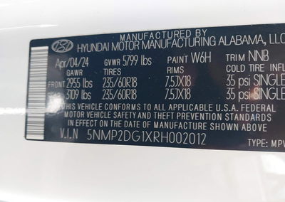2024 Hyundai Santa Fe Hybrid Sel, uszkodzenie: Tył, Iaai lot 45379334, zdjęcie 9 z 17