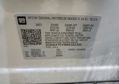 2021 Chevrolet Equinox Lt, uszkodzenie: Drobne wgniecenia/zarysowania, Copart lot 76658165, zdjęcie 13 z 13