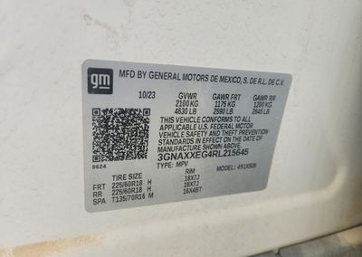 2024 Chevrolet Equinox Premier, Hail damage, Copart lot 53287116, photo 12 of 12