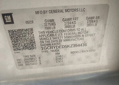 2019 Chevrolet Silverado 1500 Lt, daño Trasero, Iaai lote 45523450, foto 9 de 18