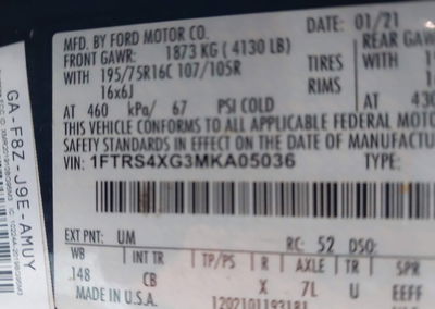 2021 Ford Transit-350 Cargo Van, Right Side damage, Iaai lot 43672733, photo 8 of 16