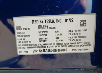 2022 Tesla Model S Dual Motor All-wheel Drive, uszkodzenie: Lewy tył, Iaai lot 45537385, zdjęcie 9 z 20