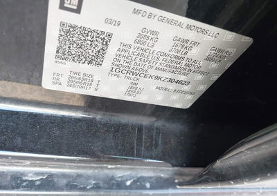 2019 Chevrolet Silverado 1500 Lt, daño Granizo, Iaai lote 45495491, foto 9 de 16
