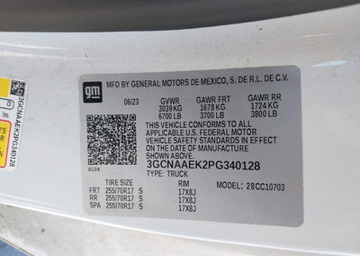 2023 Chevrolet Silverado 1500 2wd  Standard Bed Wt, daño Lateral derecho, Iaai lote 45388703, foto 9 de 17