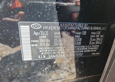 2023 Hyundai Santa Fe Sel Premium, Side damage, Copart lot 56672006, photo 13 of 15