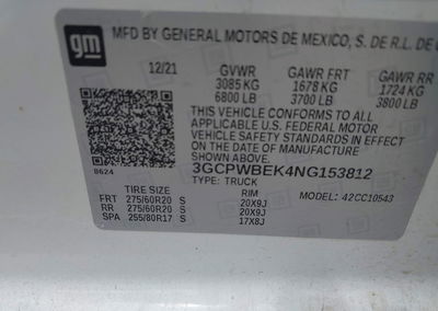 2022 Chevrolet Silverado 1500 Ltd 2wd  Short Bed Custom, uszkodzenie: Tył, Iaai lot 45298423, zdjęcie 9 z 16