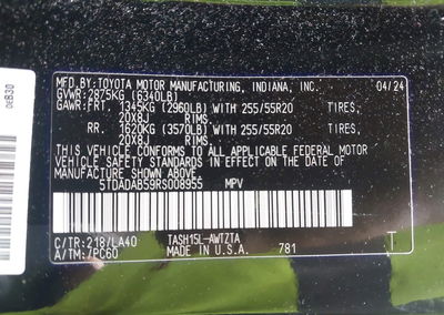 2024 Toyota Grand Highlander Hybrid Platinum Max, daño Frontal, Iaai lote 45416863, foto 9 de 16