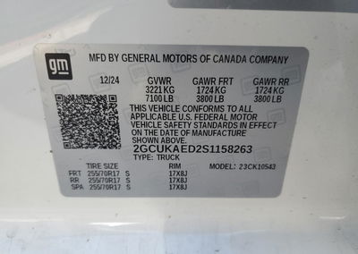 2025 Chevrolet Silverado K1500, uszkodzenie: Przód, Copart lot 91030465, zdjęcie 12 z 12