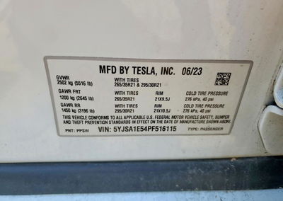 2023 Tesla Model S, daño Lateral, Copart lote 59117756, foto 12 de 12