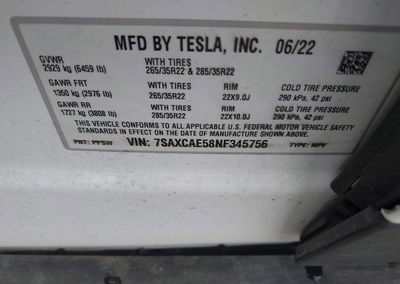 2022 Tesla Model X Dual Motor All-wheel Drive, daño Trasero izquierdo, Iaai lote 45162272, foto 9 de 17
