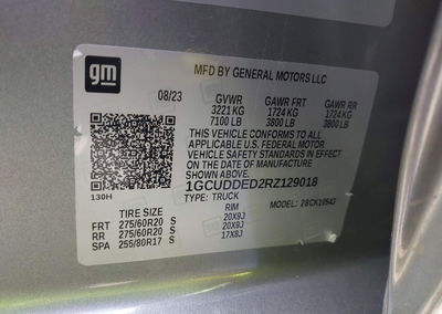 2024 Chevrolet Silverado 1500 4wd  Short Bed Lt, daño Frontal, Iaai lote 44932034, foto 9 de 16