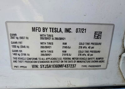 2021 Tesla Model S, uszkodzenie: Przód, Copart lot 74768825, zdjęcie 13 z 13