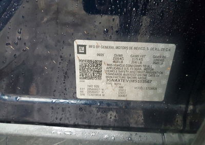 2021 Chevrolet Equinox Lt, uszkodzenie: Dachowanie, Copart lot 57089916, zdjęcie 13 z 14