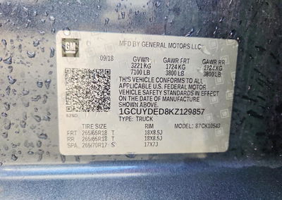 2019 Chevrolet Silverado K1500 Lt, uszkodzenie: Przód, Copart lot 60826516, zdjęcie 12 z 14