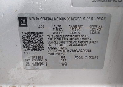 2021 Chevrolet Silverado 1500, daño Frontal, Iaai lote 45157347, foto 9 de 18