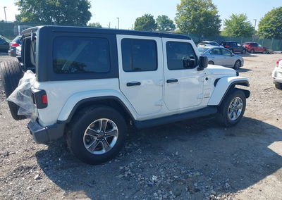2020 Jeep Wrangler Unlimited Sahara 4x4, Rear damage, Iaai lot 42845972, photo 4 of 16