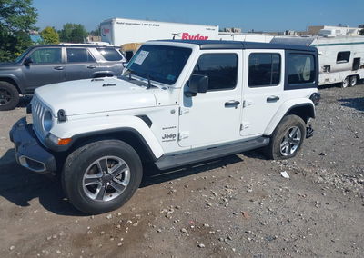 2020 Jeep Wrangler Unlimited Sahara 4x4, Rear damage, Iaai lot 42845972, photo 2 of 16