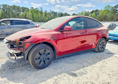 2025 Tesla Model Y, Front End damage, Copart lot 48386026