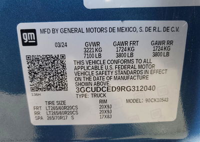 2024 Chevrolet Silverado K1500 Trail Boss Custom, Side damage, Copart lot 75184485, photo 12 of 12