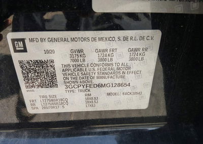 2021 Chevrolet Silverado 1500 4wd  Short Bed Lt Trail Boss, Front End damage, Iaai lot 44752505, photo 9 of 17