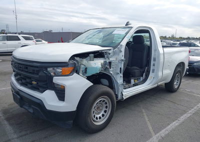 2023 Chevrolet Silverado 1500 2wd  Standard Bed Wt, пошкодження: Лівий перед, Iaai лот 45051825, фото 2 з 17