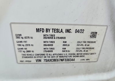2022 Tesla Model X, daño Frontal, Copart lote 61428926, foto 14 de 14