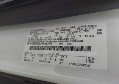 2019 Ford Transit-350, daño Biohazard, Iaai lote 45089311, foto 9 de 11
