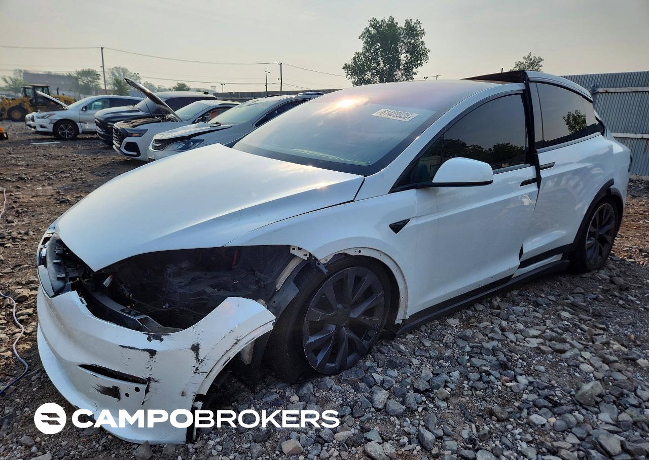 2022 Tesla Model X, daño Frontal, Copart lote 61428926