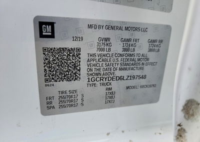 2020 Chevrolet Silverado K1500 Lt, uszkodzenie: Tył, Copart lot 62257266, zdjęcie 12 z 12