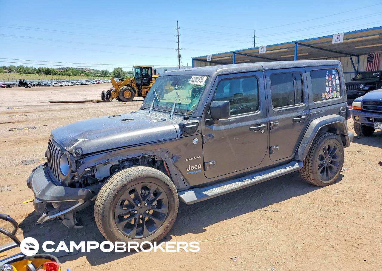 2021 Jeep Wrangler Unlimited Sahara 4xe, пошкодження: Передня частина, Copart лот 56802276