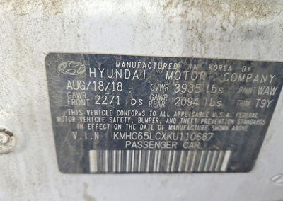 2019 Hyundai Ioniq Blue, uszkodzenie: Tył, Copart lot 60923006, zdjęcie 12 z 12