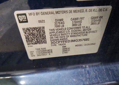 2021 Chevrolet Silverado K1500 Lt Trail Boss, пошкодження: Передня частина, Copart лот 58693356, фото 13 з 15