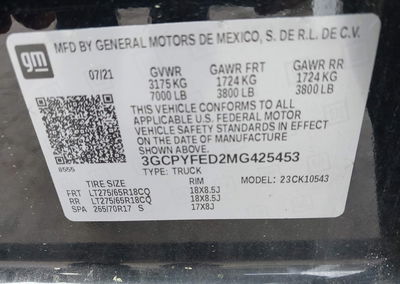 2021 Chevrolet Silverado 1500 4wd  Short Bed Lt Trail Boss, daño Suspensión, Iaai lote 45359567, foto 9 de 17