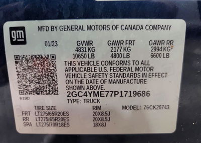 2023 Chevrolet Silverado K2500 Custom, daño Techo, Copart lote 62042846, foto 12 de 12