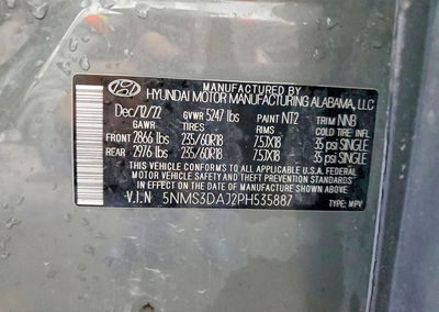 2023 Hyundai Santa Fe Sel Premium, Side damage, Copart lot 60078436, photo 13 of 15