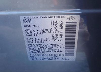 2023 Nissan Murano Sv, daño Frontal, Copart lote 58836096, foto 14 de 14