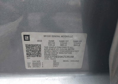 2019 Chevrolet Silverado 1500 Lt, daño Frontal, Iaai lote 45382503, foto 9 de 17