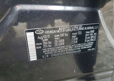 2022 Hyundai Santa Fe Sel, uszkodzenie: Bok, Copart lot 55016076, zdjęcie 13 z 13