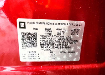 2020 Chevrolet Equinox Lt, daño Lateral, Copart lote 60465276, foto 12 de 14