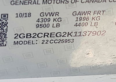 2019 Chevrolet Silverado C2500 Heavy Duty, Mechanical damage, Copart lot 62789146, photo 12 of 12