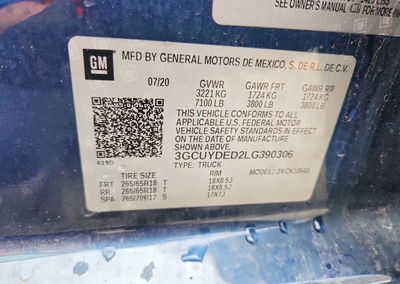 2020 Chevrolet Silverado K1500 Lt, Hail damage, Copart lot 61914956, photo 12 of 12
