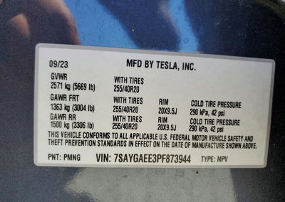 2023 Tesla Model Y, daño Frontal, Copart lote 57388266, foto 13 de 13
