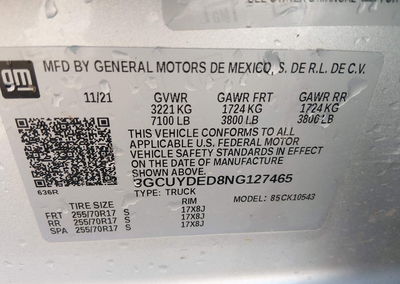 2022 Chevrolet Silverado 1500 Ltd 4wd  Short Bed Lt, пошкодження: Правий перед, Iaai лот 45344645, фото 9 з 16