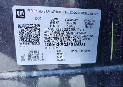 2023 Chevrolet Equinox Lt, daño Trasero, Copart lote 60770256, foto 12 de 14