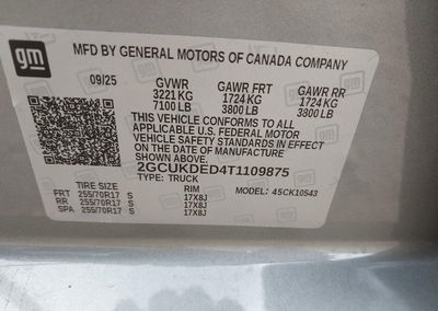 2026 Chevrolet Silverado 1500 4wd  Standard Bed Lt, Biohazard damage, Iaai lot 45711052, photo 9 of 11