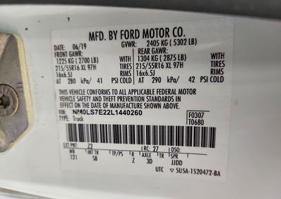 2020 Ford Transit Connect Xl, daño Trasero, Copart lote 51305686, foto 12 de 12