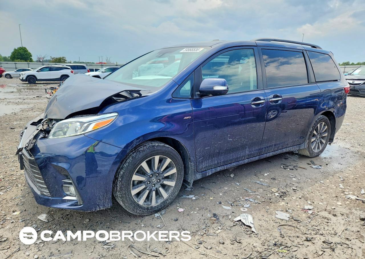 2020 Toyota Sienna Limited 7-passenger, daño Frontal, Copart lote 59866536