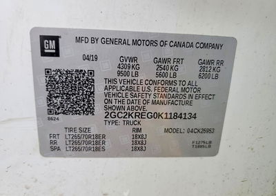2019 Chevrolet Chevrolet Silverado K2500 Utility / Service Truck, Minor Dents/Scratches damage, Copart lot 41618326, photo