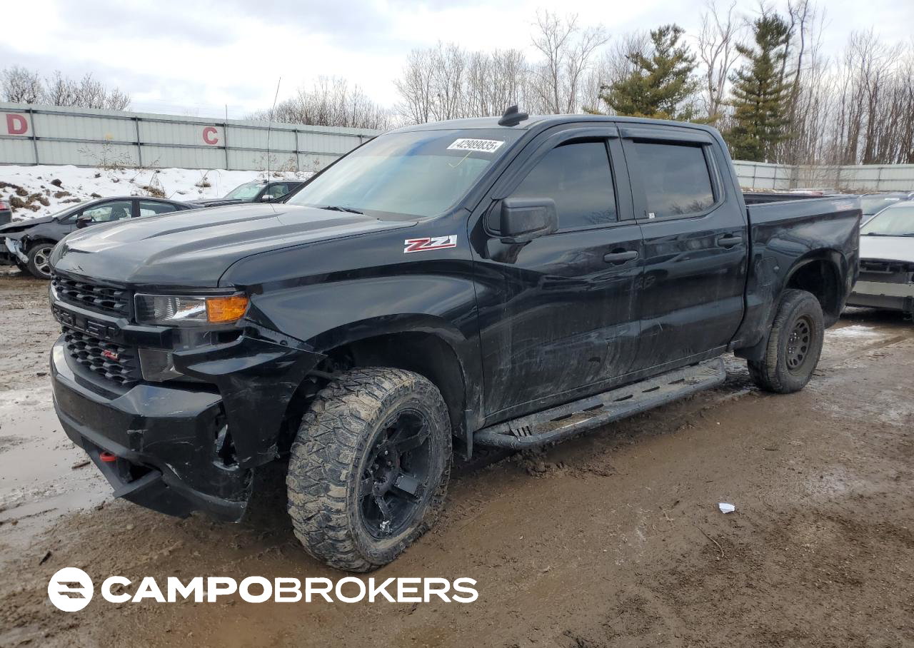 2020 Chevrolet Silverado K1500 Trail Boss Custom, пошкодження: Передня частина, Copart лот 42989835